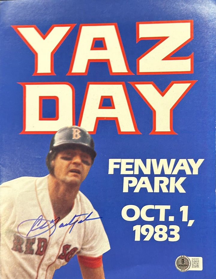 Carl Yastrzemski Autographed Yaz Day Poster October 1, 1983 BAS Red Sox HOF