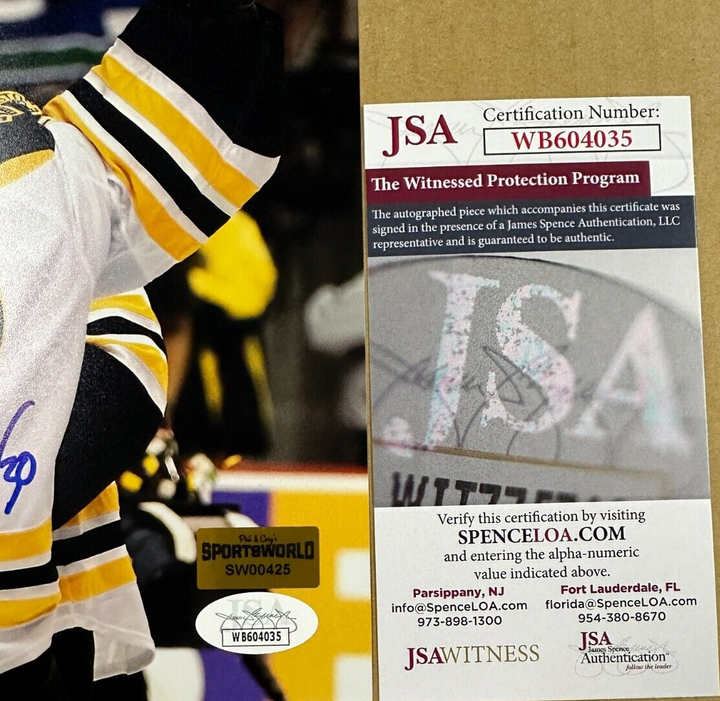 Tim Thomas Autographed 8x10 Boston Bruins W/ Stanley Cup Photo JSA