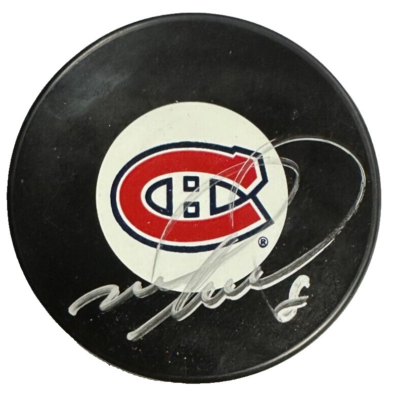Mark Recchi Autographed Montreal Canadiens Hockey Puck BAS HOF