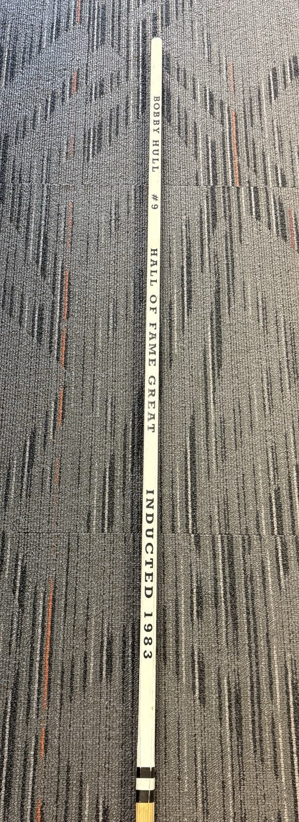 Bobby Hull Signed Stats And HOF Stick Chicago Black Hawks Sportsworld COA