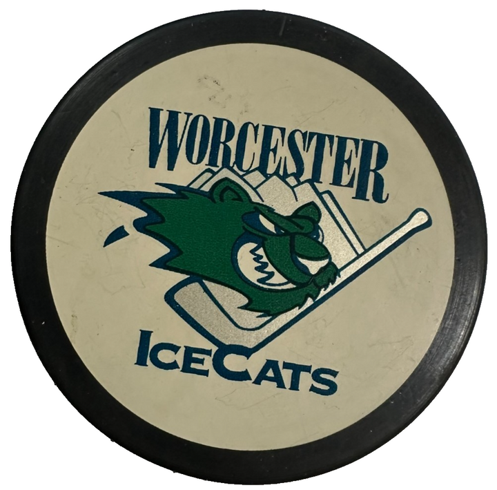 Vintage Worcester Ice Cats Official Hockey Puck AHL