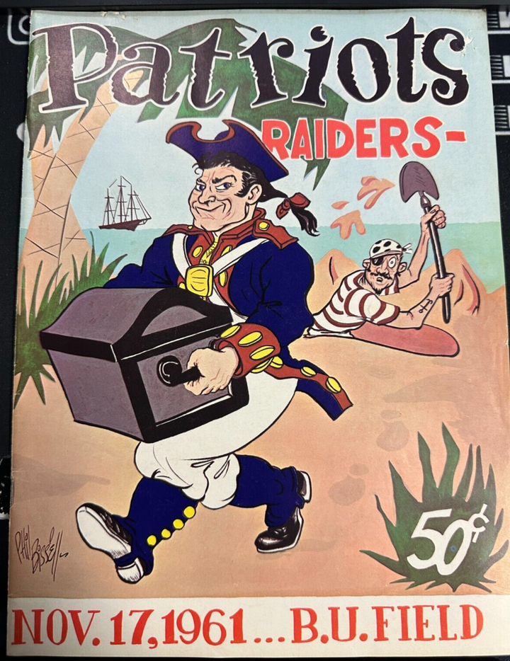 November 17, 1961 Boston Patriots & Oakland Raiders Program & SRO Pass AFL