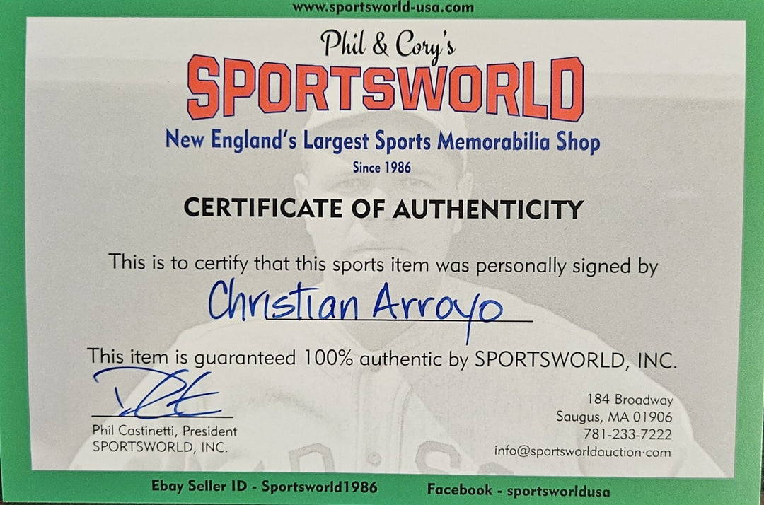 Christian Arroyo Signed Framed 16x20 Boston Red Sox Photo Sportsworld COA