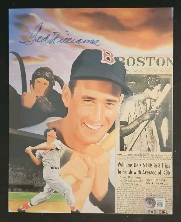 Ted Williams Signed Boston Red Sox 8x10 Photo BAS