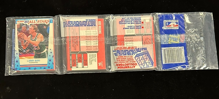 1989 Fleer Basketball Rack Pack Michael Jordan on Front Bird Sticker on Back