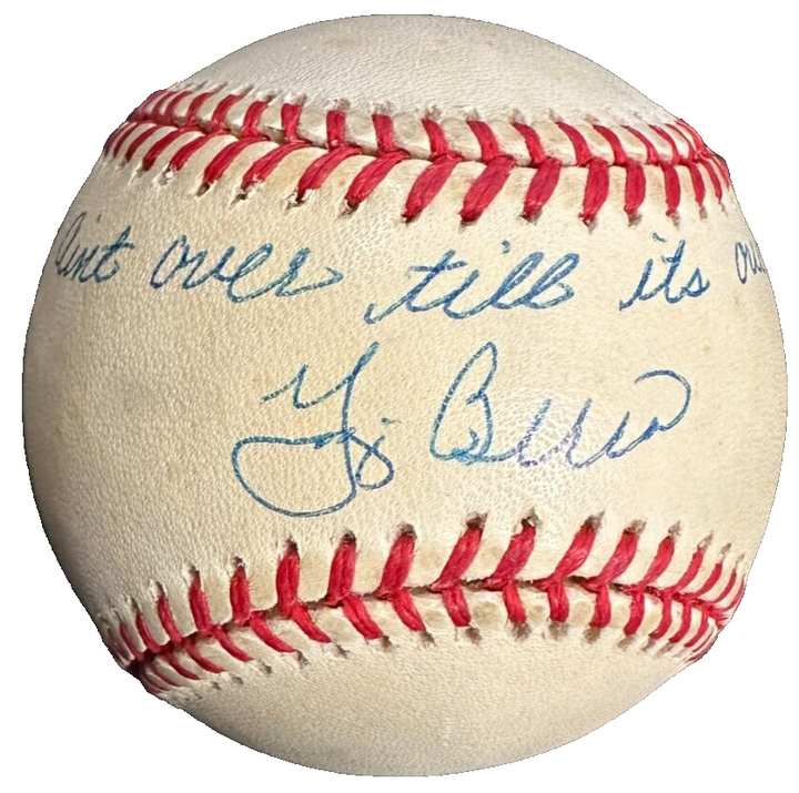 Yogi Berra Autographed OAL W/ "It Ain't Over Till It's Over" HOF Yankees BAS
