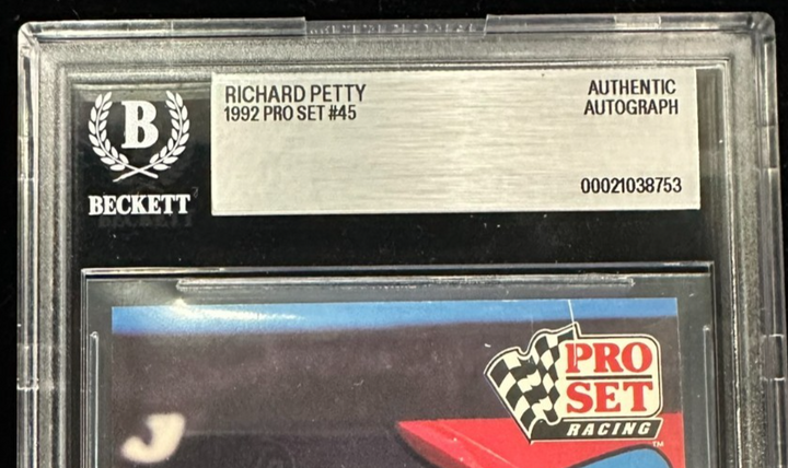 1992 Pro Set Richard Petty Autographed Card #45 BAS Slabbed NASCAR