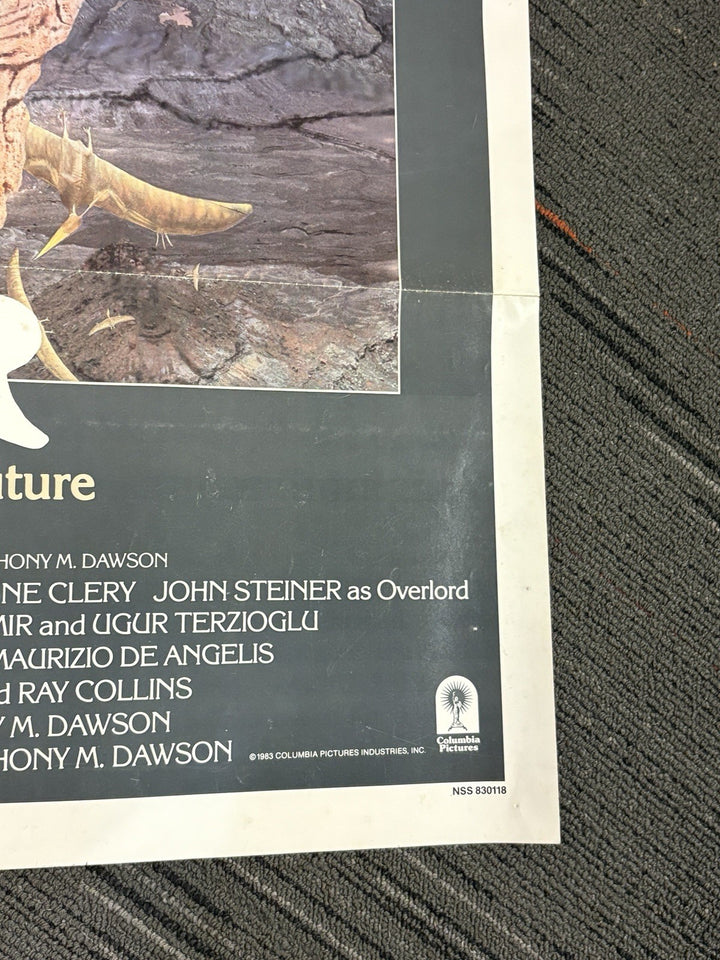 Yor The Hunter From The Future 27x41 Folded Original Movie Poster 1983 Reb Brown