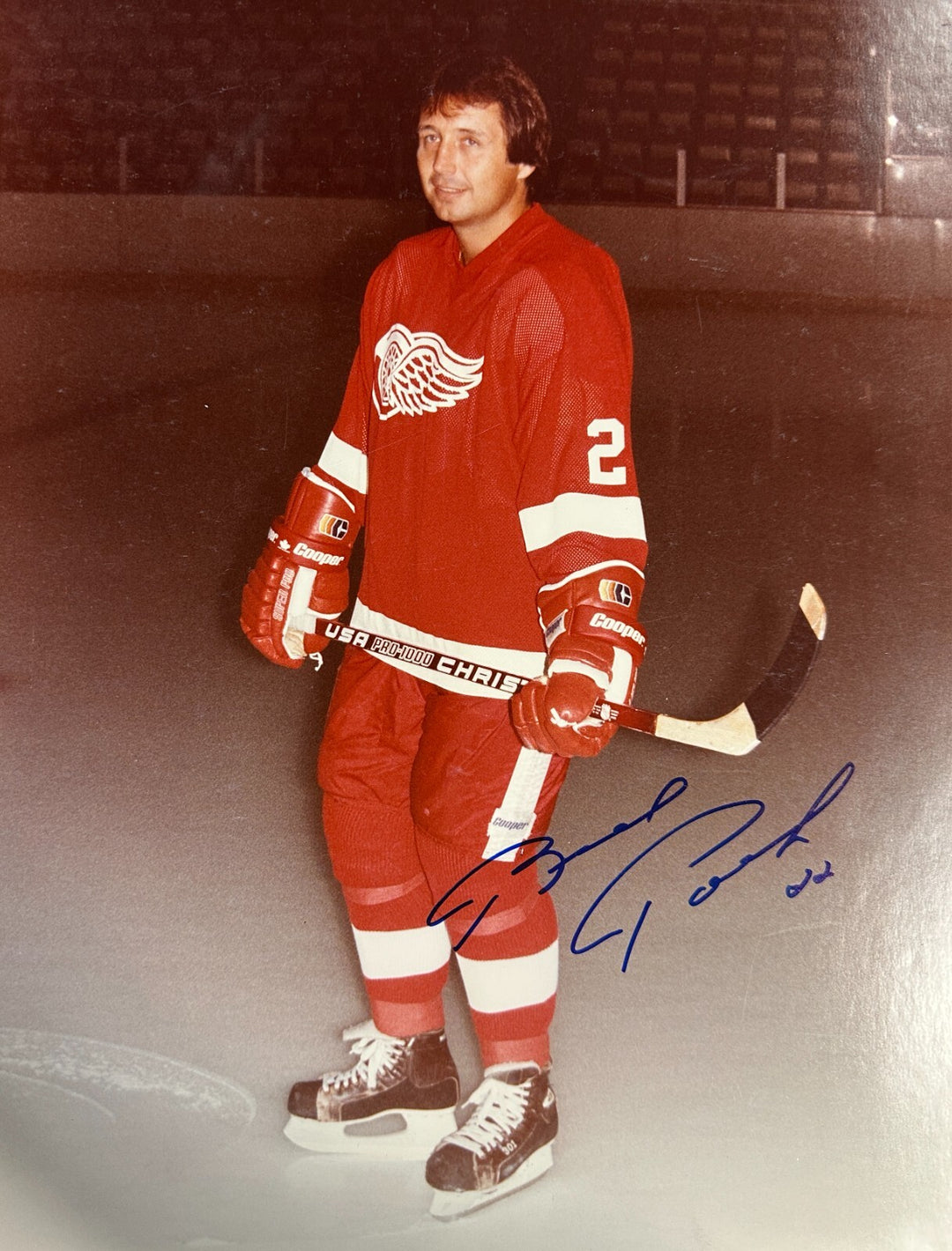 Brad Park Autographed 11x14 Photo Detroit Red Wings HOF