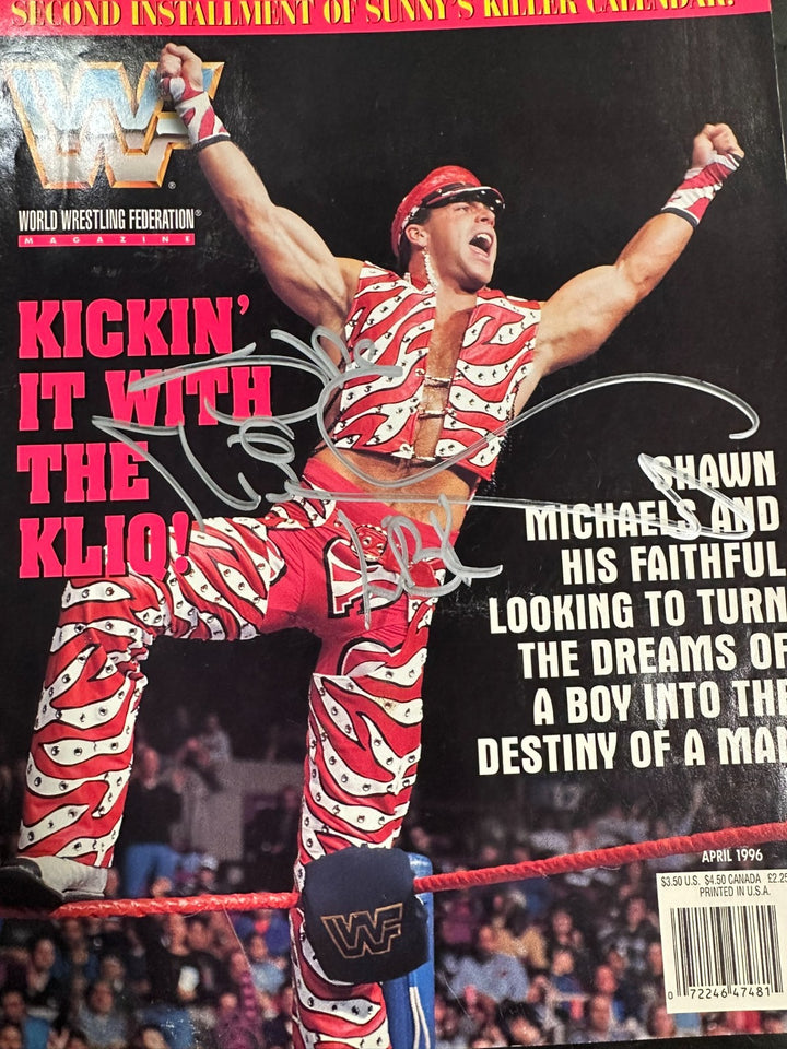Shawn Michaels Autographed April 1996 Issue of WWF Wrestling Magazine