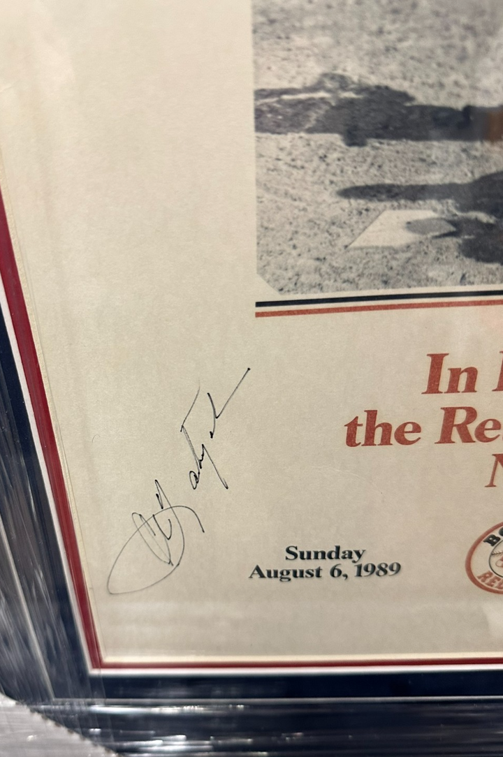 Carl Yastrzemski Autographed Commemorative Retirement Folder Framed HOF Red Sox