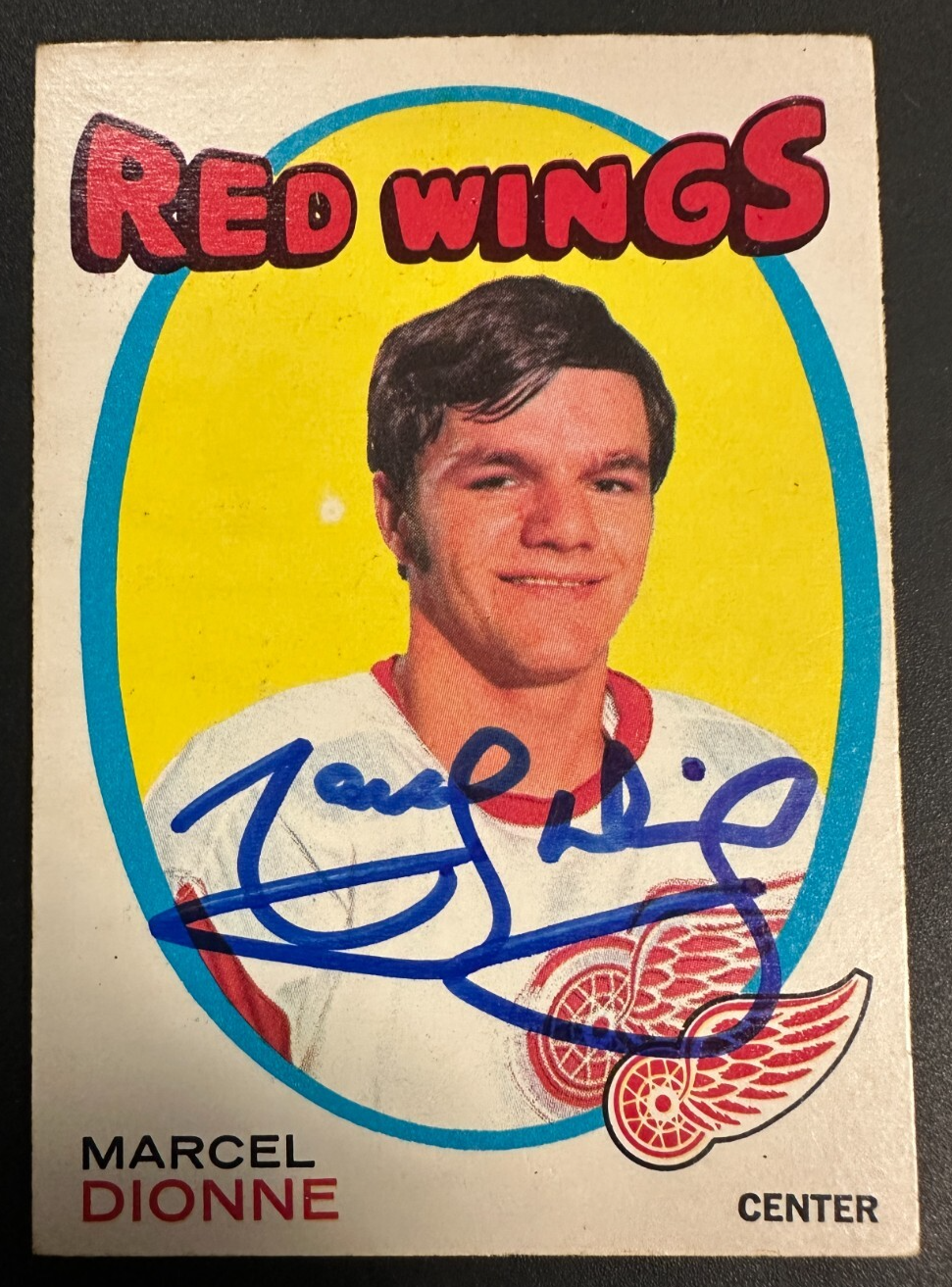 1971-72 O-Pee-Chee Marcel Dionne Autographed Rookie Card #133 Red Wings HOF