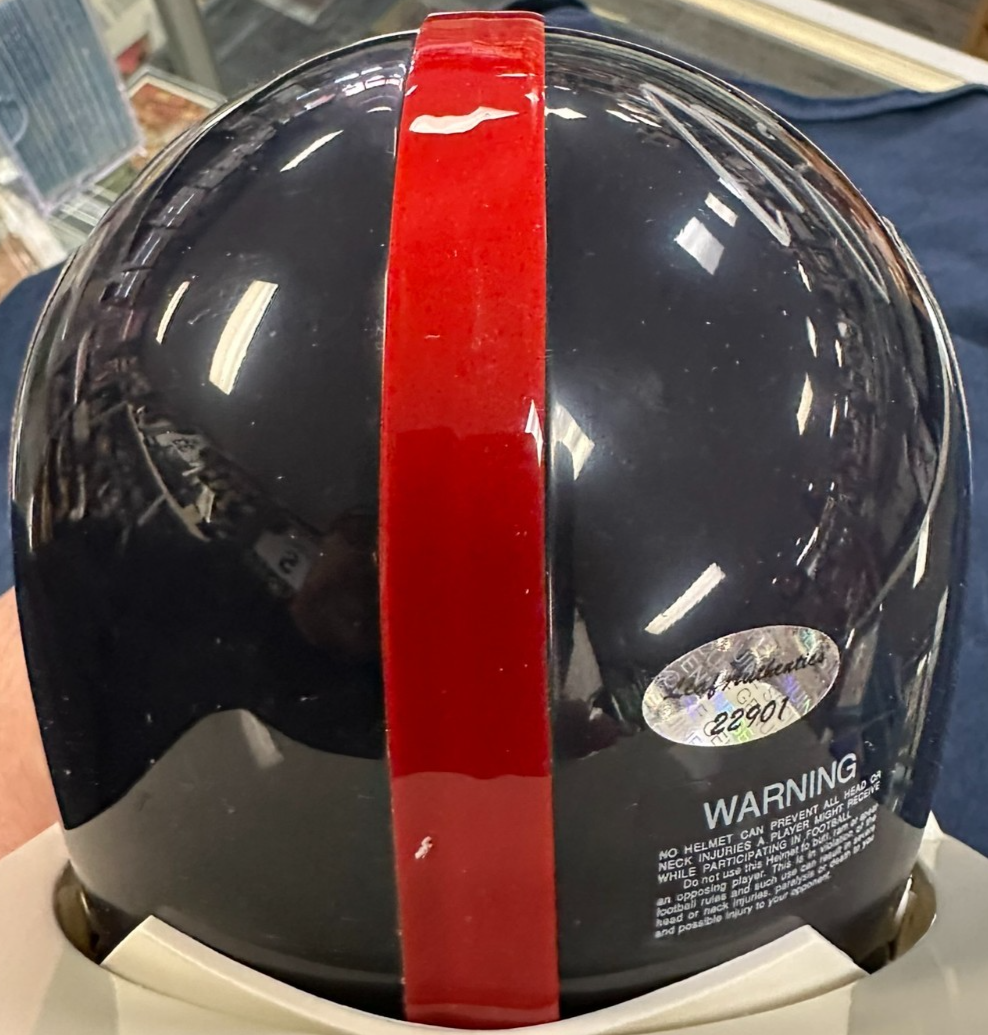 Y.A. Tittle Autographed New York Giants Mini Helmet HOF Leaf Authentic