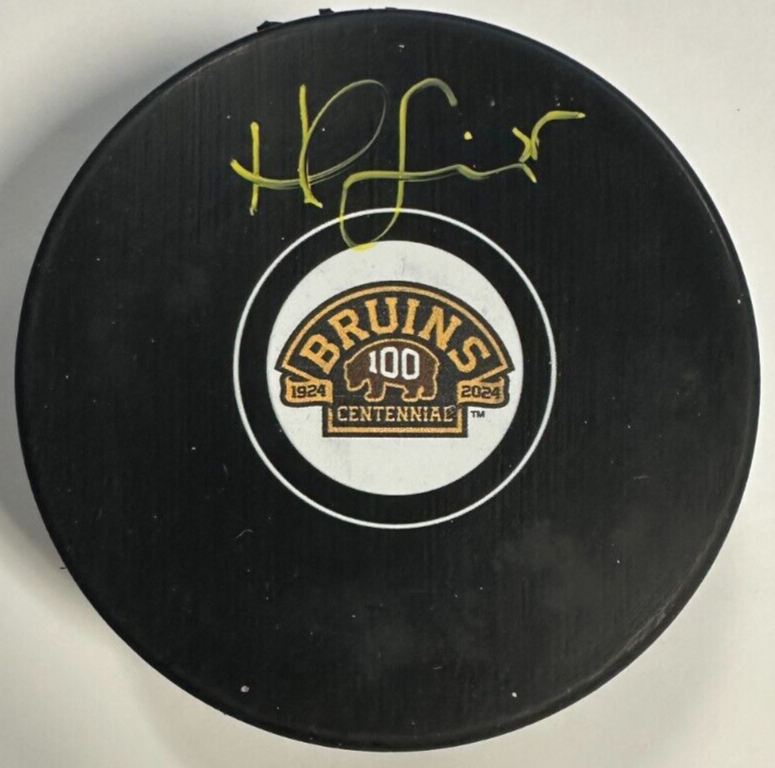 Hal Gill Autographed Boston Bruins 100th Anniversary Hockey Puck NHL