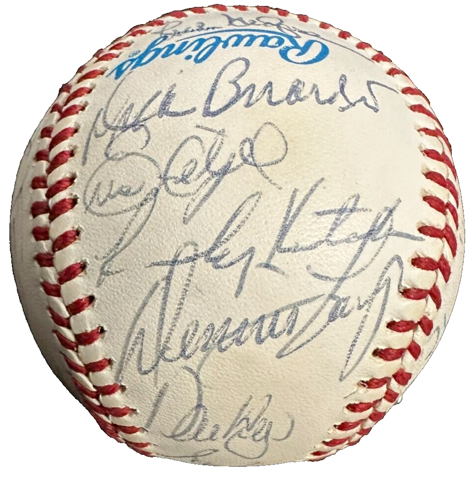 1989 Boston Red Sox Team Autographed Baseball Clemens Boggs Rice Smith