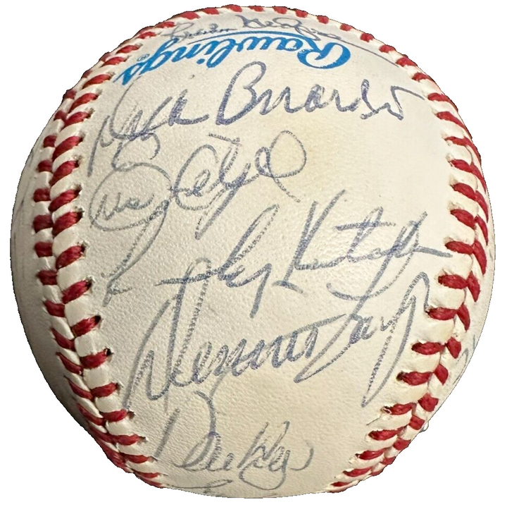 1989 Boston Red Sox Team Autographed Baseball Clemens Boggs Rice Smith