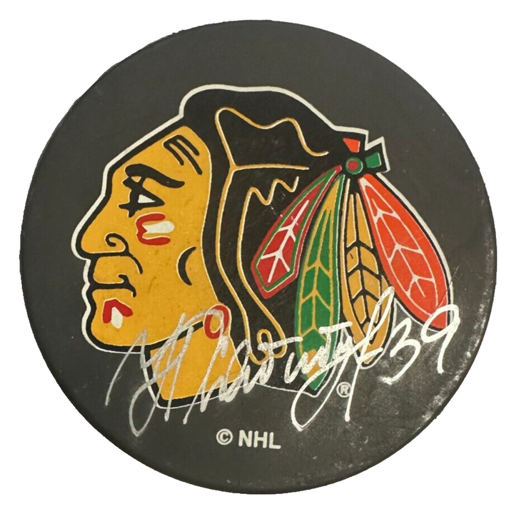 Nikolia Khabibulin Autographed Chicago Blackhawks Hockey Puck NHL