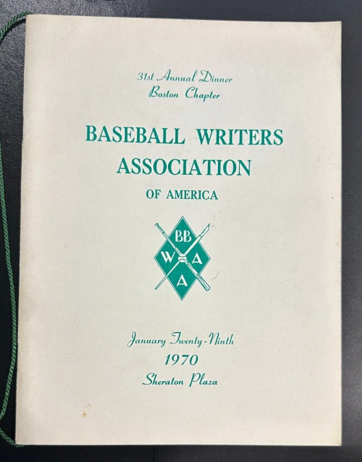 Jan 29, 1970 31st Annual Baseball Writers Association America Dinner Program