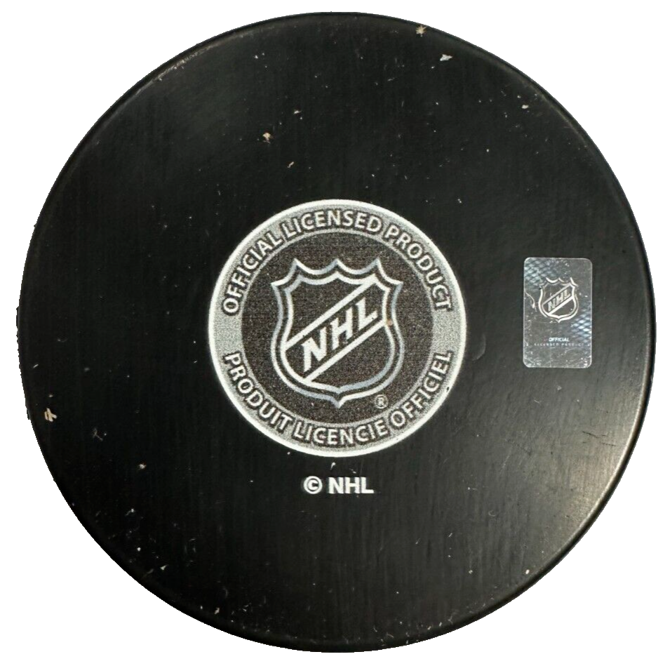 Garry Peters Signed Boston Bruins 100th Anniversary Puck W/ 1972 SC Champs