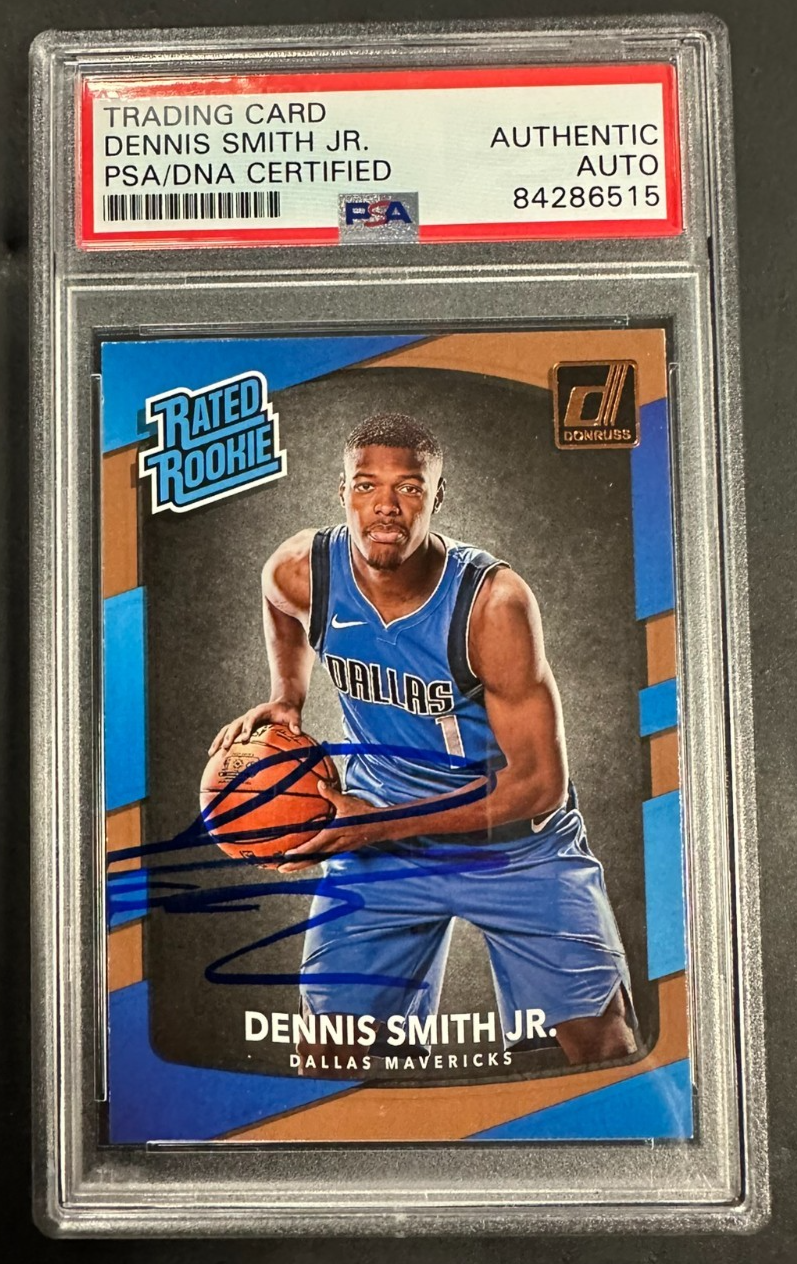 2017-18 Panini Donruss Basketball Dennis Smith Jr Autographed Rated Rookie PSA