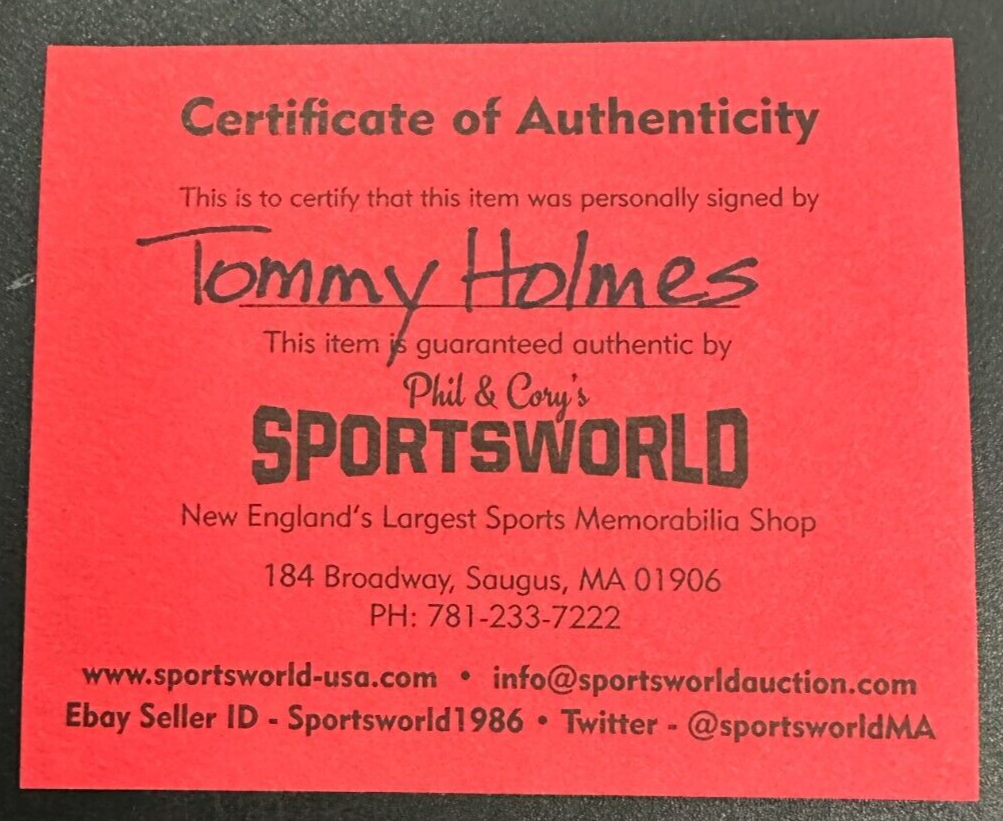Tommy Holmes Autographed Official National League Baseball W/ Boston Braves Insc
