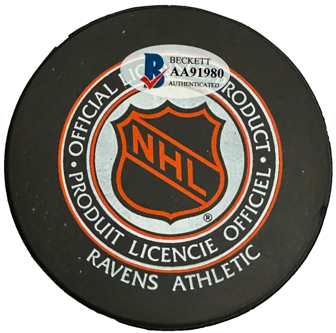 Bobby Schmautz Autographed Chicago Blackhawks Hockey Puck BAS