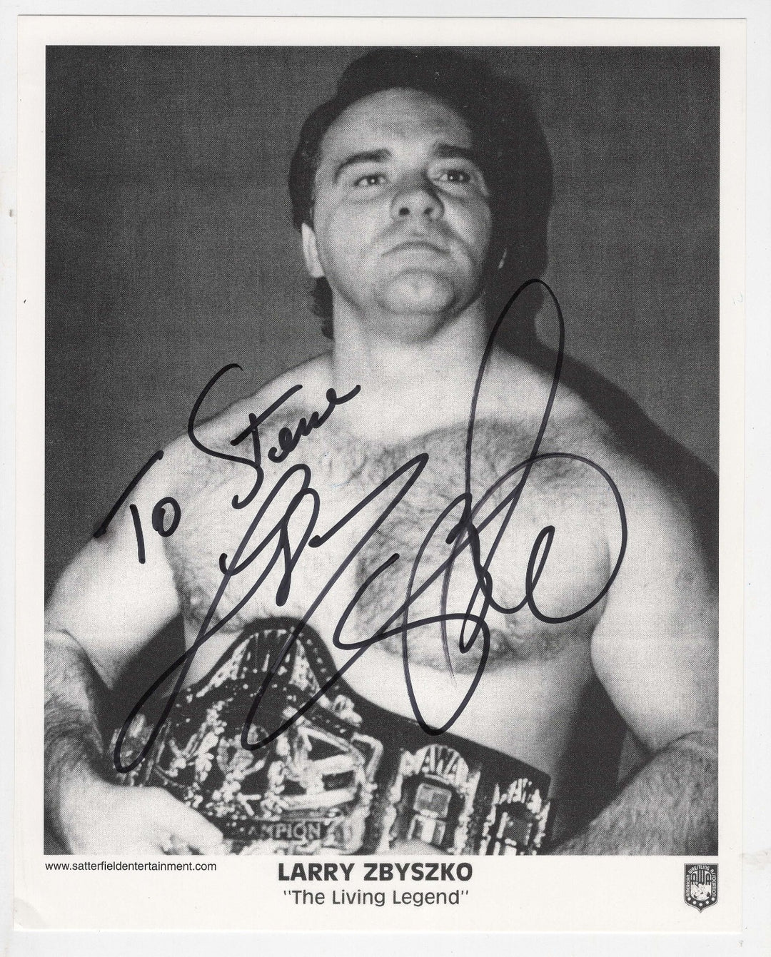 Larry Zbyszko AWA Autographed 8x10 Authentic Wrestling Photo COA