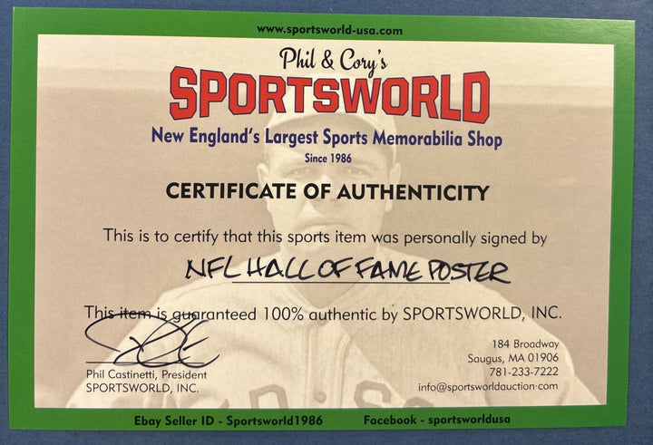 Pro Football Hall Of Fame Players Autographed Poster Jerry Rice Emmitt Smith