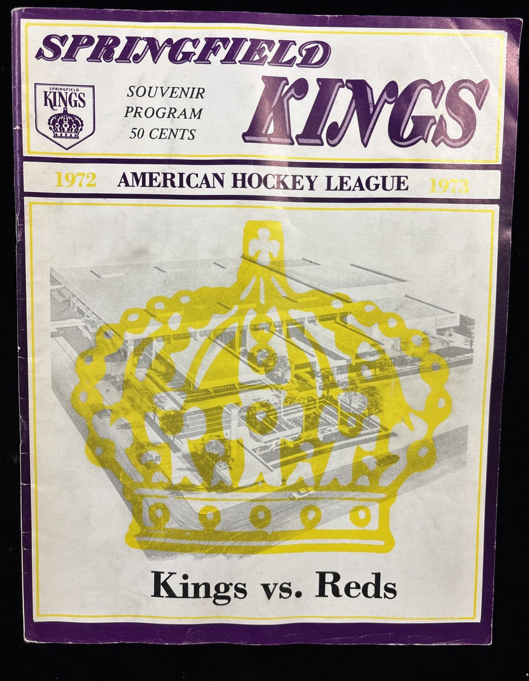 12/27/1972 Springfield Kings vs. Providence Reds AHL Hockey Program