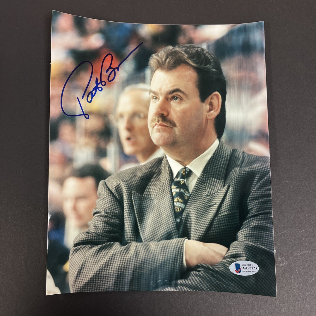 Pat Burns Signed 8x10 Boston Bruins Sportsworld Beckett COA
