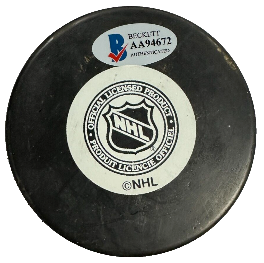 Bobby Miller Autographed Boston Bruins Hockey Puck BAS