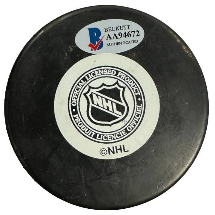 Bobby Miller Autographed Boston Bruins Hockey Puck BAS