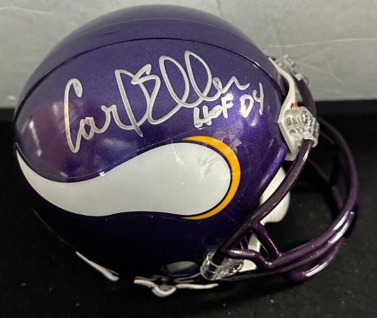 Carl Eller Autographed Minnesota Vikings Riddel Mini Helmet W/ HOF 04 NFL BAS