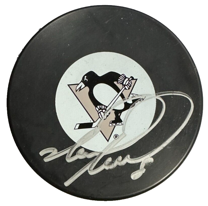 Mark Recchi Autographed Pittsburgh Penguins Hockey Puck BAS HOF