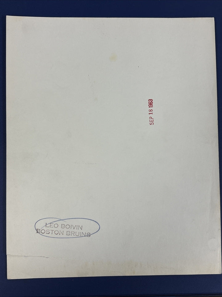 1960’s Leo Boivin Original Boston Bruins Team Photo 8x10