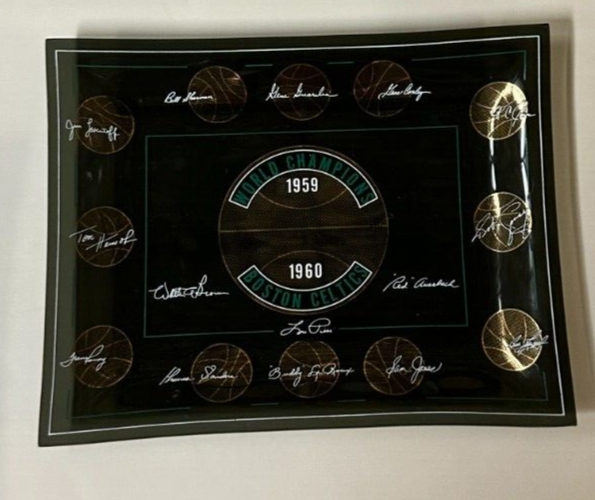 1959-60 Boston Celtics NBA World Champions Glass Candy Dish / Ashtray