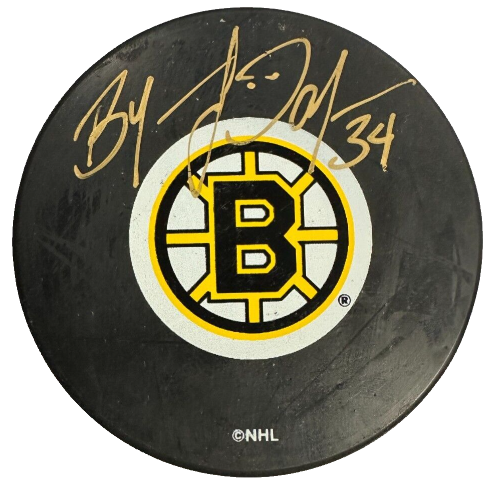 Byron Dafoe Autographed Boston Bruins Hockey Puck NHL