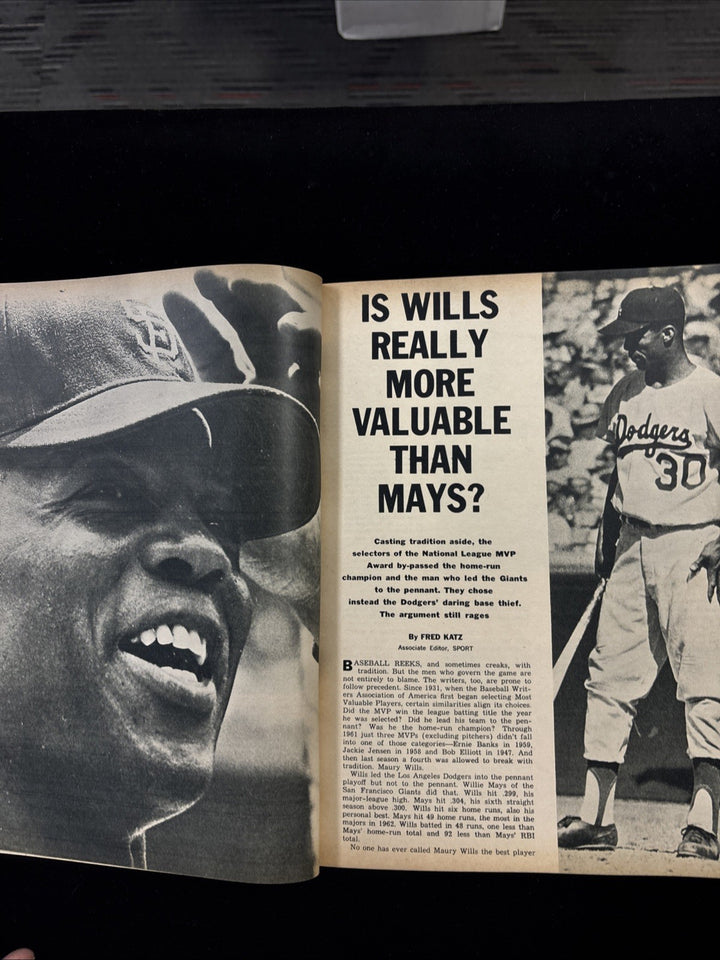 1963 Inside Baseball Magazine Maury Wills LA Dodgers / Willy Mays SF Giants