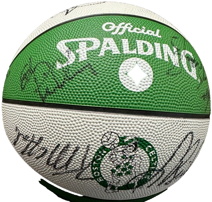 1988-89 Boston Celtics Team Autographed Basketball Bird Parish McHale Lewis DJ