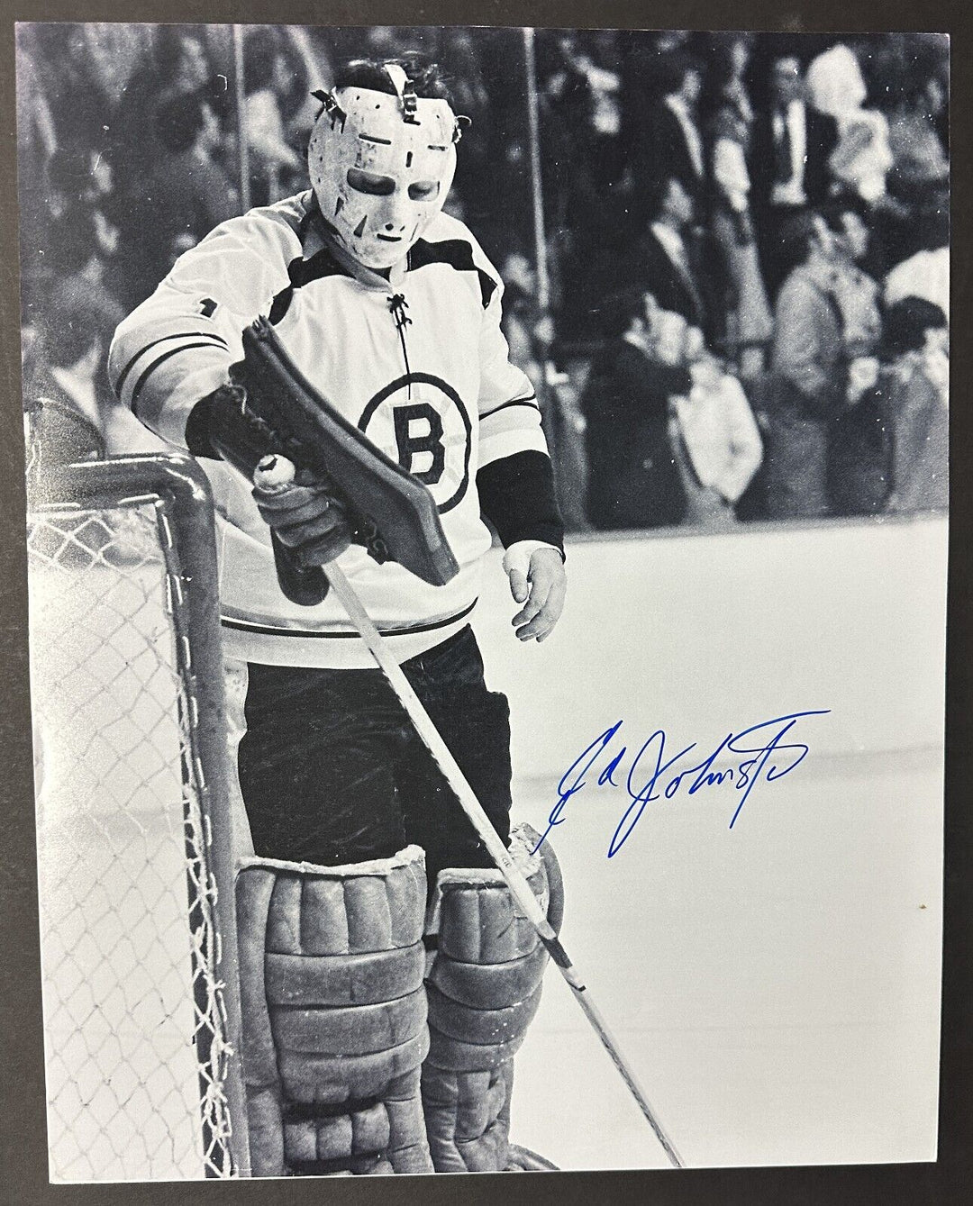 Eddie Johnston EJ Autographed Boston Bruins 16x20 Photo