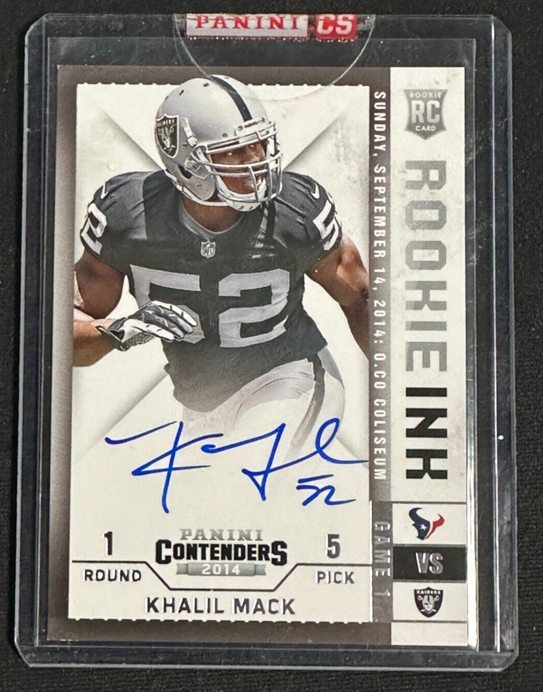 2014 Panini Contenders Rookie Ink Khalil Mack Autographed Rookie Card Raiders