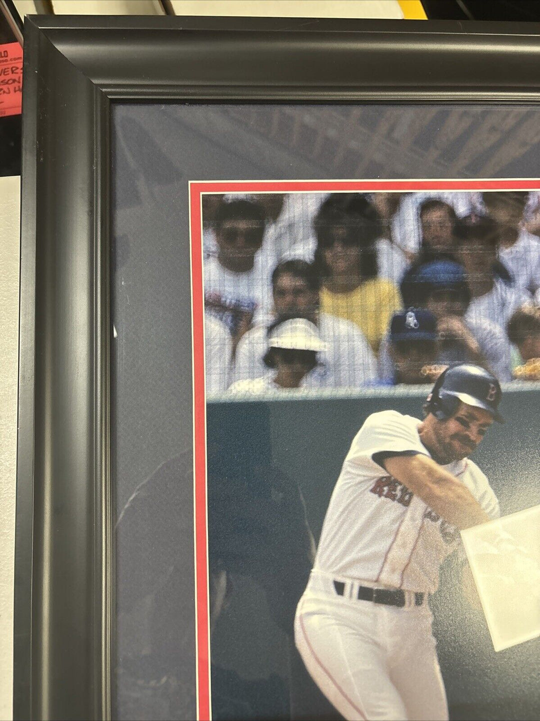 Wade Boggs Signed 16x20 With Piece Of Game Used Ball Fanatics MLB Boston Red Sox