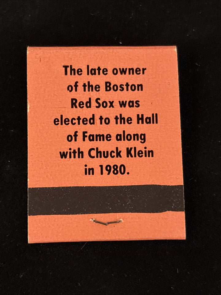1980 Liberty Superstars Matchbook Salmon Tom Yawkey No. 5 Boston Red Sox