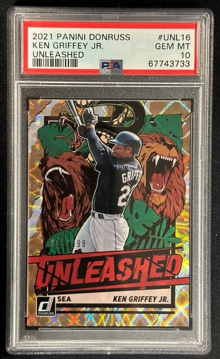 2021 Panini Donruss Unleashed Ken Griffey Jr. Card /999 PSA 10 Gem Mint