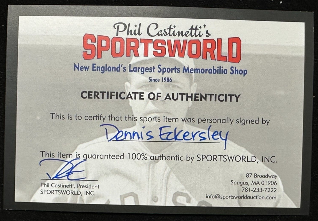 Dennis Eckersley Autographed Boston Red Sox Mini Batting Helmet HOF