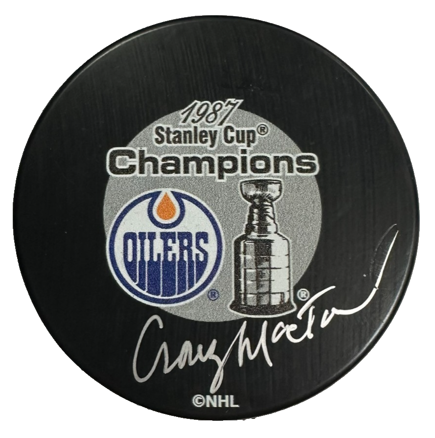 Craig MacTavish Autographed Edmonton Oilers 1987 Stanley Cup Champions Puck