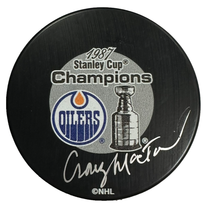 Craig MacTavish Autographed Edmonton Oilers 1987 Stanley Cup Champions Puck