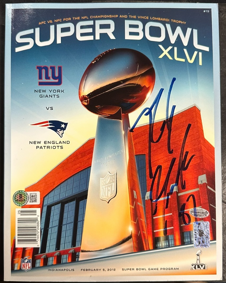 Rob Gronkowski Autographed Super Bowl XLVI Program Gronk Hologram Patriots BAS