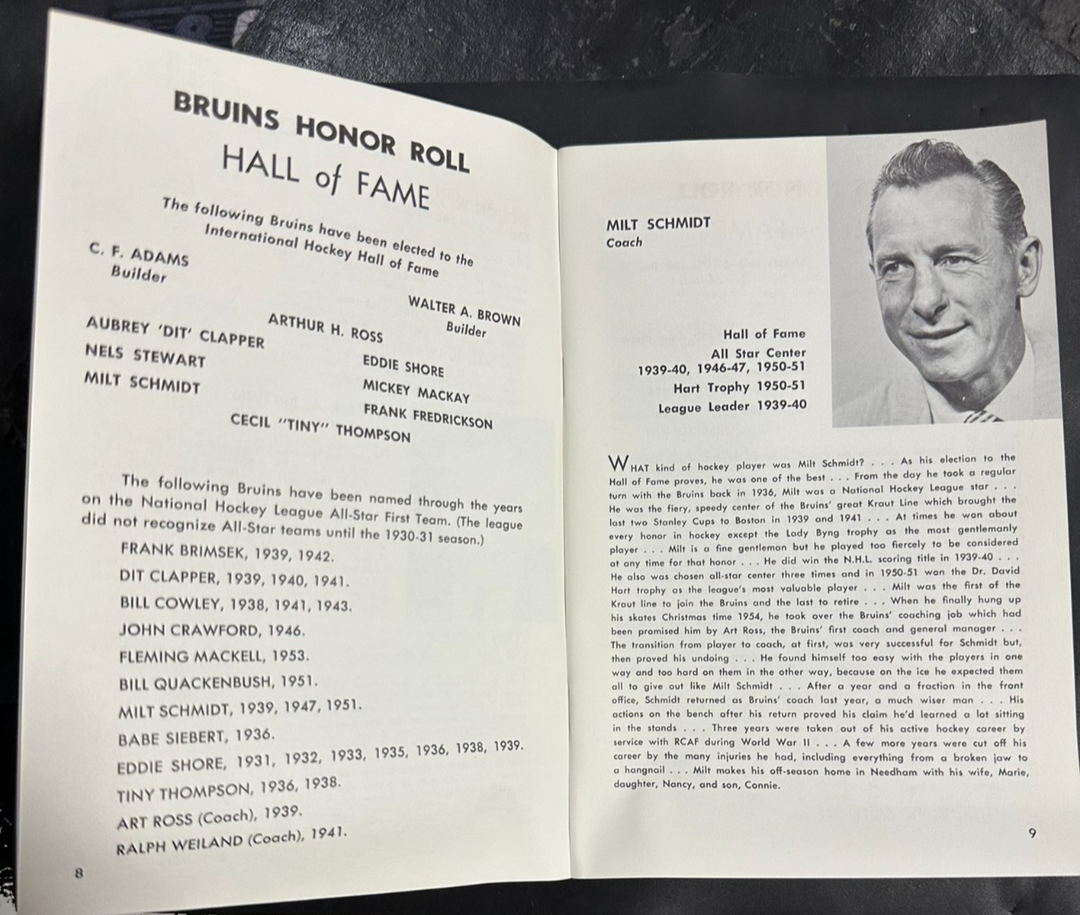 Vintage 1963-64 Boston Bruins Official Yearbook NHL