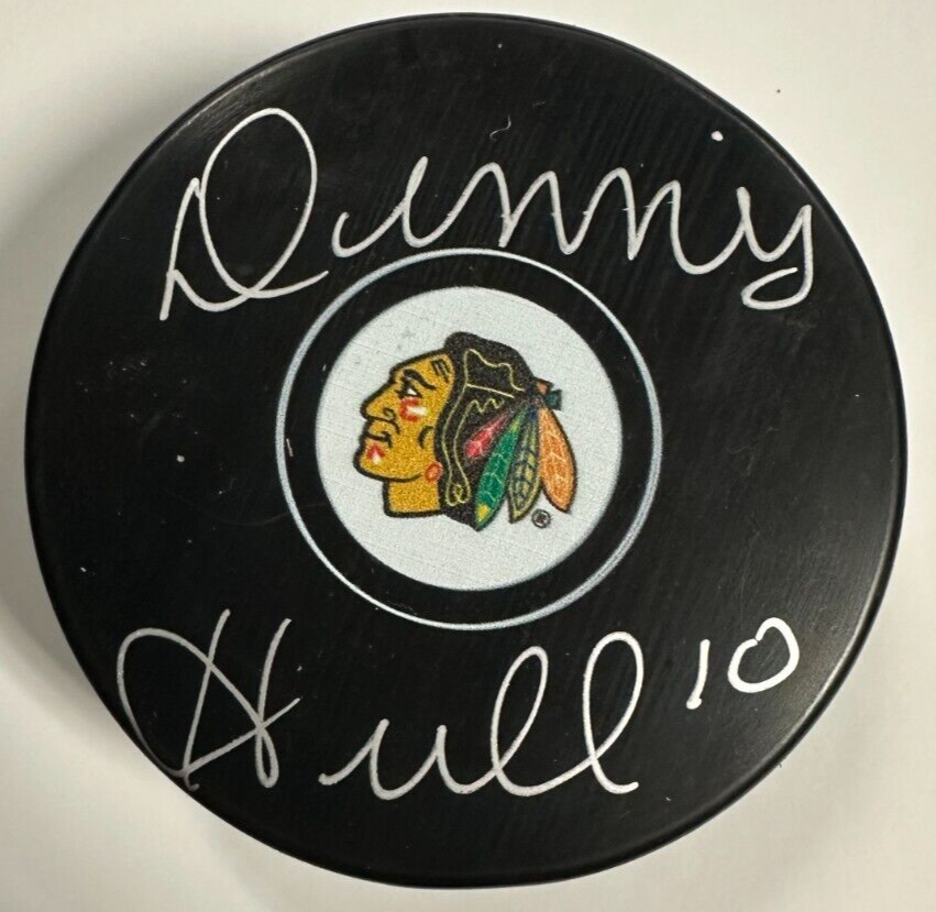 Dennis Hull Autographed Chicago Blackhawks Hockey Puck BAS